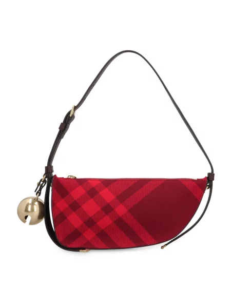 Torebka Burberry wełniana czerwona