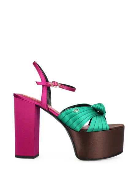 Sandale Valentino Garavani din satin cu platformă verde