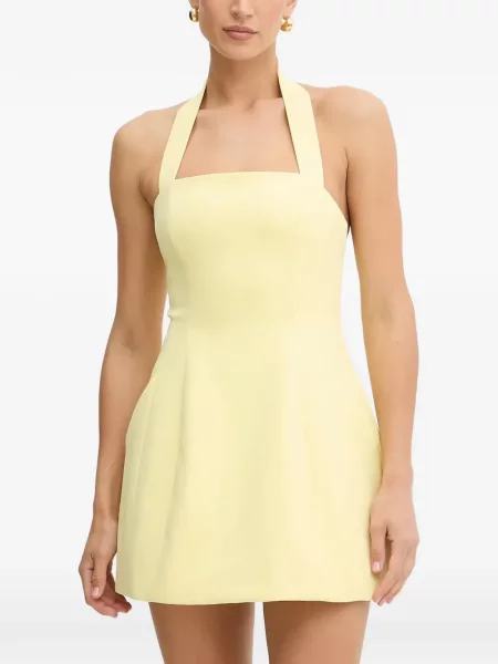 Костюм рокля Bardot оглавник жълто