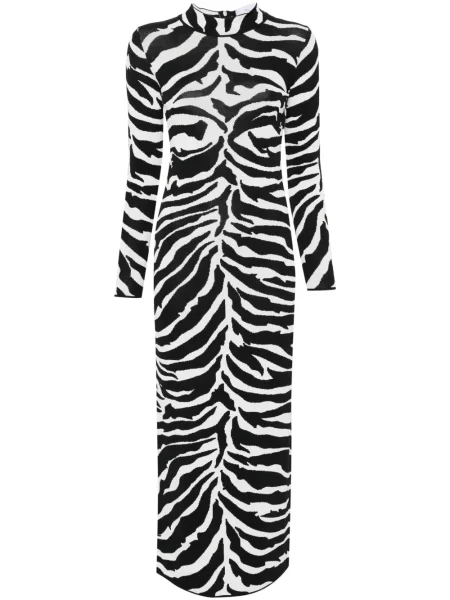Rochie maxi Ana Radu cu model zebră lungă de costum negru