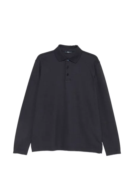 Lung tricou polo Herno albastru