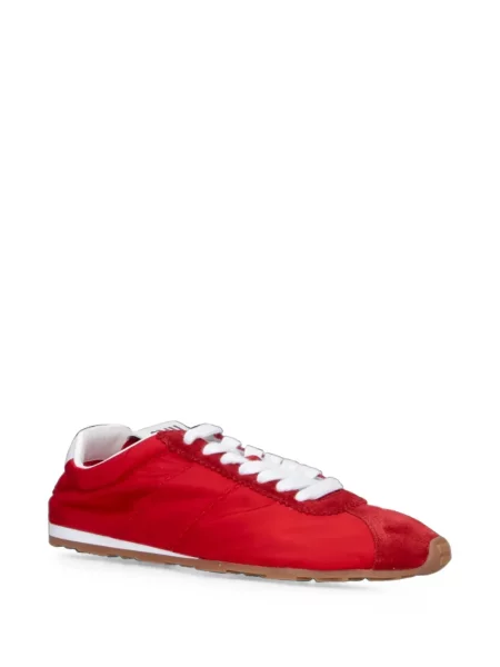 Sneakerși Miu Miu din piele de căprioară roșu