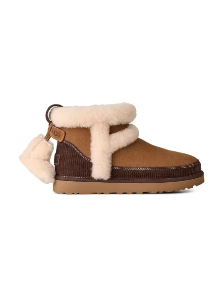 UGG W Classic Mini Heritage cizme de zăpadă pentru femei din piele întoarsă maro