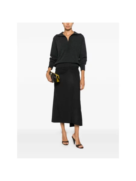Spódnica midi Victoria Beckham szara