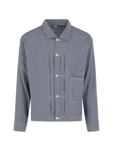 Geacă Taiga Takahashi cu model herringbone albastru