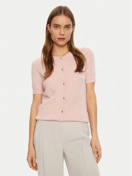 Pletena jopica Tommy Hilfiger roza