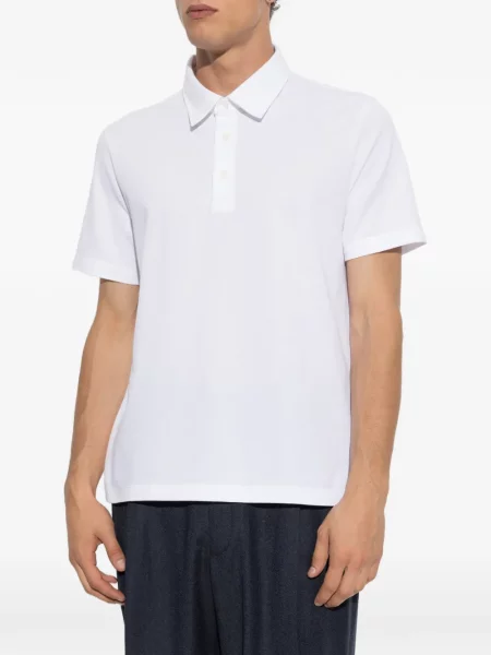 Scurt tricou polo Brioni alb