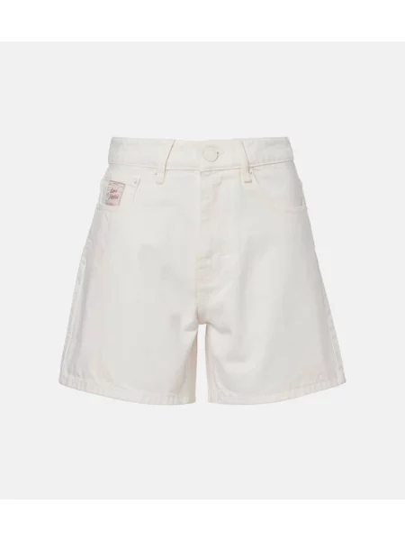 Pantaloni scurți din denim Ami Paris alb