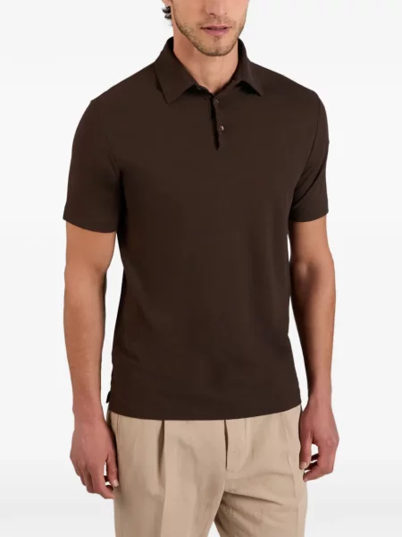 Scurt tricou polo Slowear maro