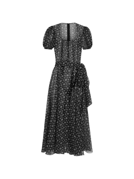 Rochie Dolce & Gabbana din șifon cu model floral cu imagine negru