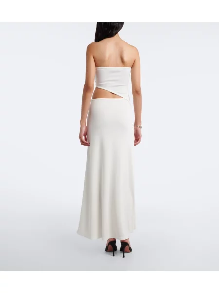 Rochie maxi Christopher Esber din jerseu alb