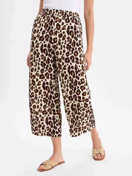 Marie Lund letnie spodnie typu culottes Kobiety wzorzysty 42 brązowy