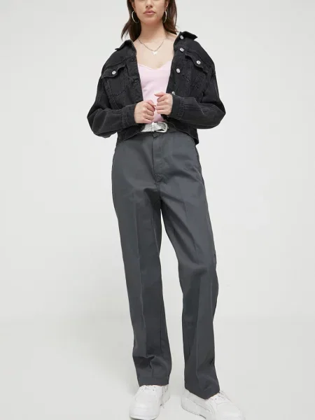 Штани Dickies пряме висока посадка сірий