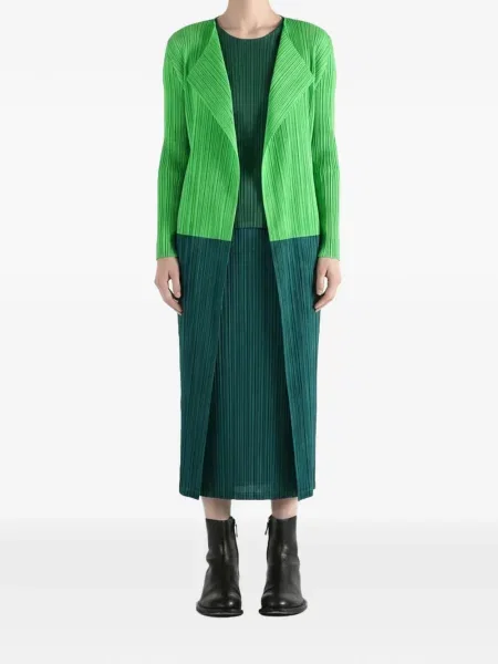 Palton Pleats Please Issey Miyake verde