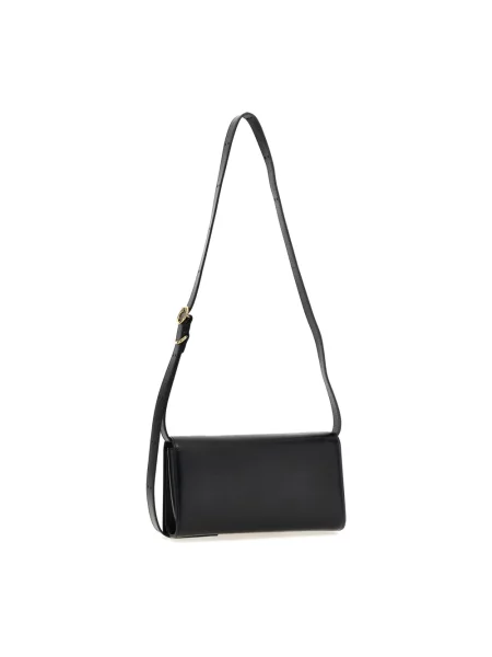 Torebka Jil Sander skórzana z logo czarna