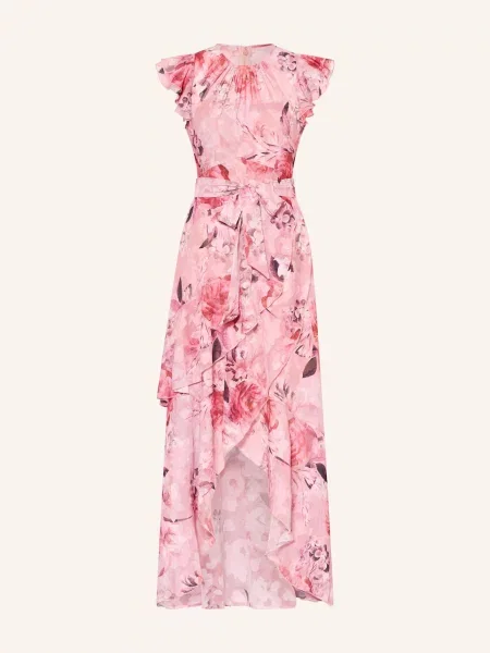 Lipsy Koktejlové Šaty Floral starorůžová růžová