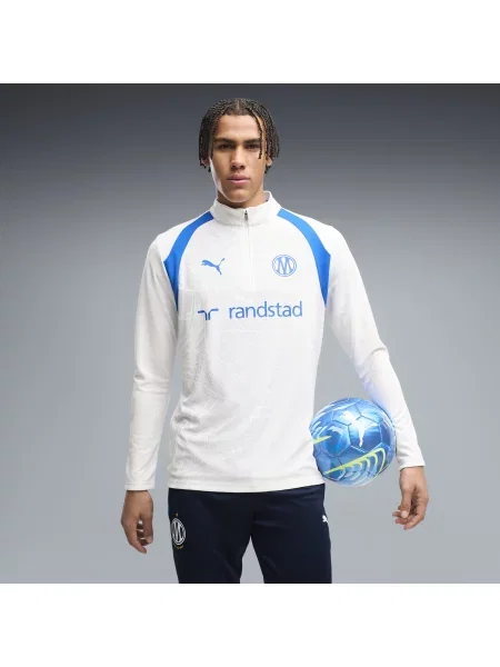 PUMA bluza treningowa Olympique de Marseille z zamkiem Akcesoria S biały