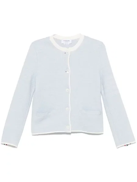 Geacă Thom Browne tricotate albastru