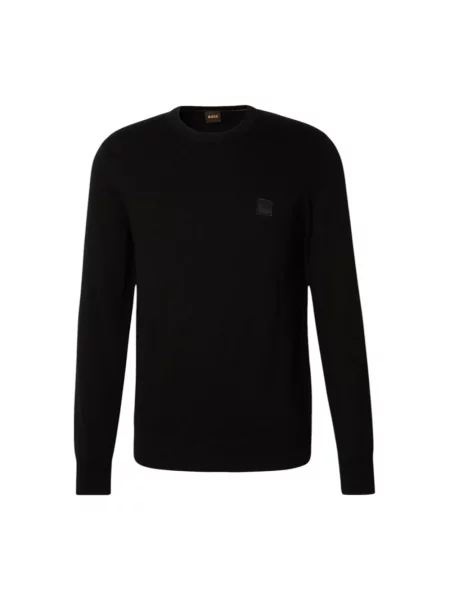 BOSS Orange sweter z dzianiny z zawartością kaszmiru Kanovano Mężczyźni jednolity S czarny