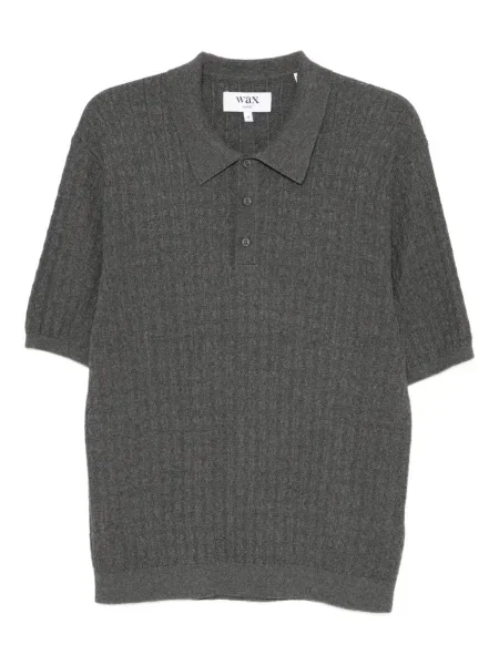 Polo Wax London cu dungi tricotate gri