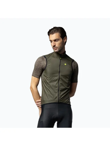 Vestă de ciclism Alé Vento army pentru bărbați verde