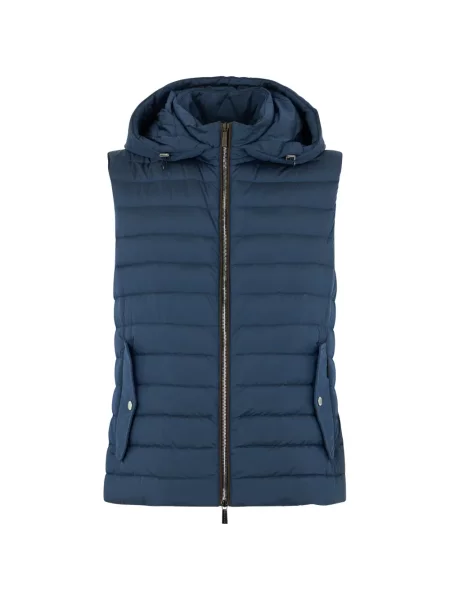 Vestă Moorer cu dungi cu glugă albastru