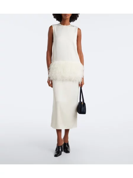 Rochie midi Loulou De Saison alb