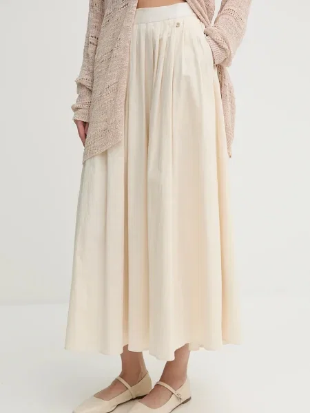 Pedro del Hierro spódnica maxi rozkloszowana beżowy