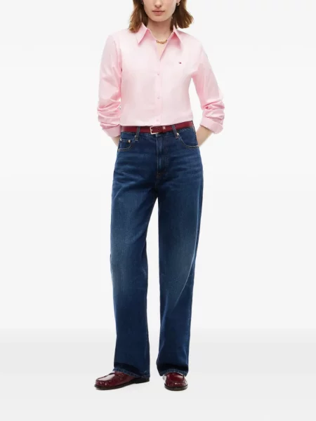 Cămașă Tommy Hilfiger cu broderie roz