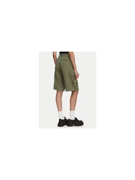 G-Star Raw Kratke hlače iz tkanine Bermuda Cargo Temno Relaxed Fit zelena