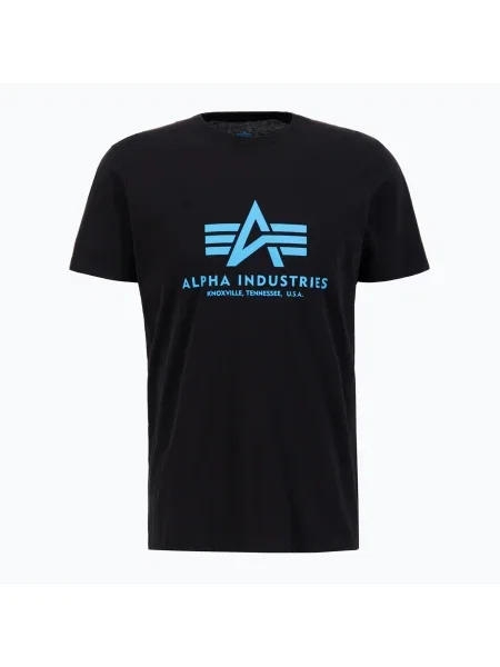 Мъжка тениска Alpha Industries Basic black/blue черно