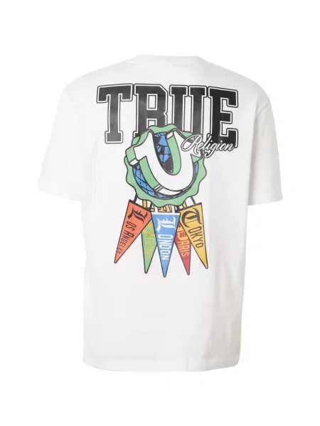 True Religion Póló világoszöld / narancs / fekete fehér