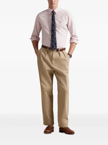 Ленена риза Polo Ralph Lauren на райета синьо