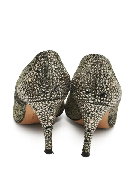 Полуотворени обувки Gina с дантела черно