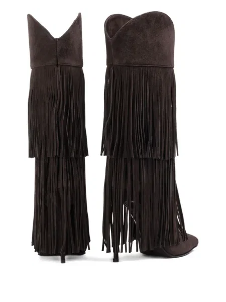 Botine Le Silla cu franjuri cowboy maro