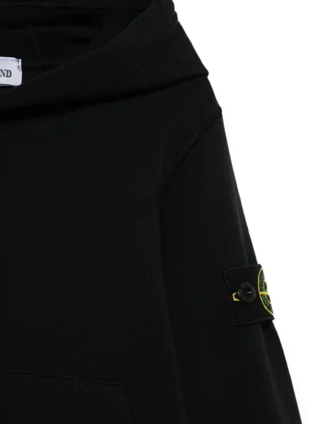 Dětska mikina s kapucí Stone Island černá