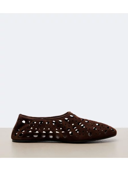 Slip on hlačke slip Alaia iz semiša rjava