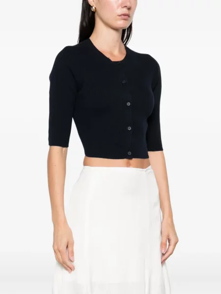 Kardigan S Max Mara prążkowany niebieski