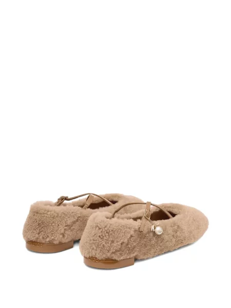 Pántos báránybőr balerina Jimmy Choo barna