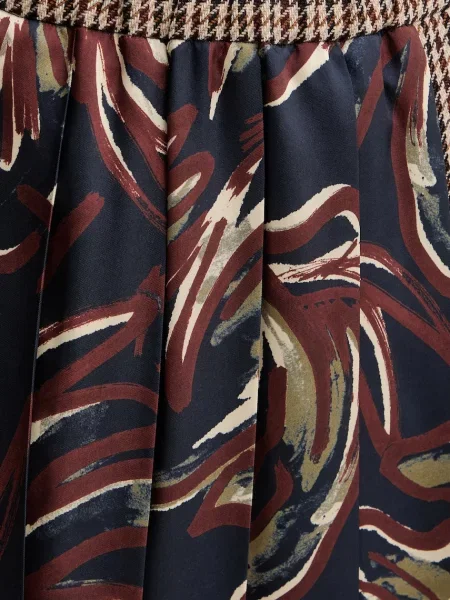 Спідниця з додаванням вовни Weekend Max Mara FANALE midi розкльошена синій