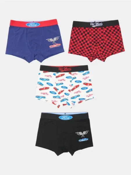 Sinsay boxerky s potiskem 4 pack Hot Wheels x Ford červená
