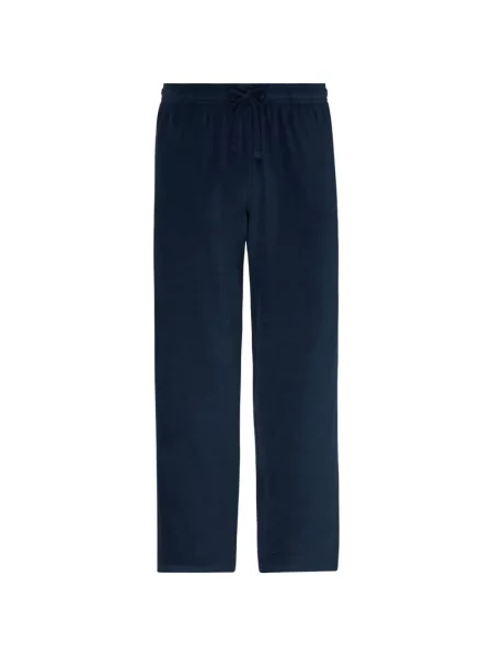 Pantaloni Vilebrequin alergare din material terry albastru