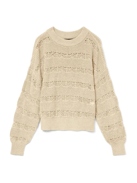 VERO MODA Sveter VMLONA' béžová