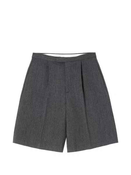 Pantaloni scurți Mm6 Maison Margiela de lână cu dungi gri