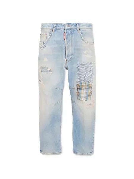 Blugi Dsquared2 cu petice albastru