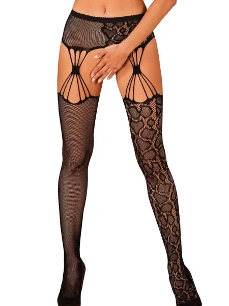 Пояс-чулки с вырезом чорні