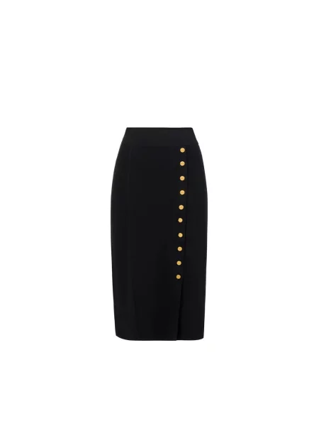Dzianinowa spódnica midi Elisabetta Franchi do kolan czarna