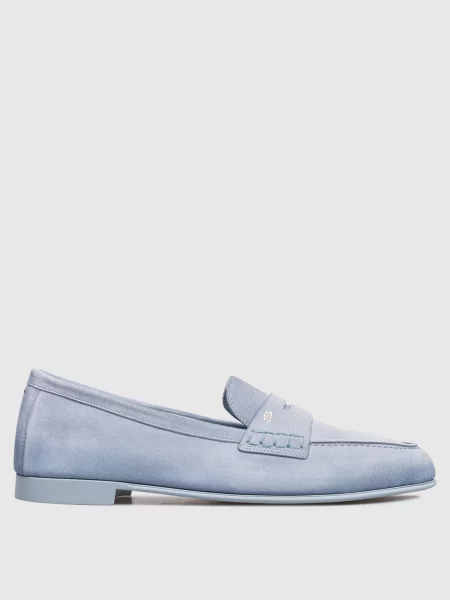 Замшеві лофери Santoni блакитні