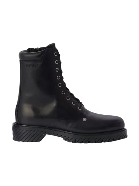 Buty do kostki Off-white skórzane o krotszym kroju białe