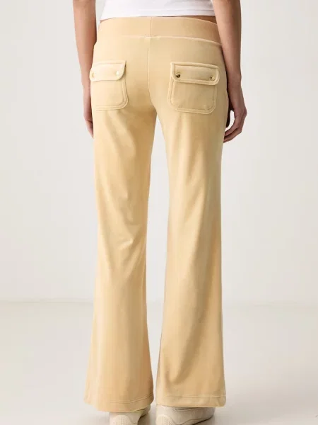 Alacsony derekú velúr nadrág Juicy Couture bézs